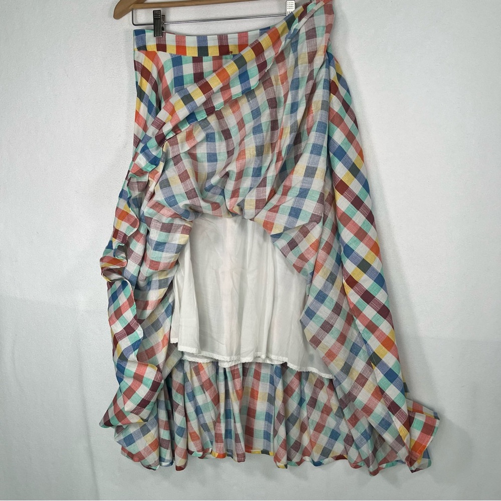 Anthropologie Multicolor Gingham Circle Skirt - Picture 7 of 13